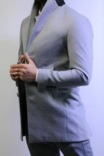 light gray Wool Coat —Premium Classic Fit , Modern Minimal Cut basic - Image 5