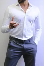 Essential White Shirt Striped -Premium Slim Fit