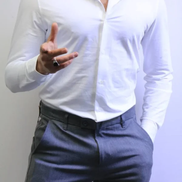 Essential White Shirt Striped -Premium Slim Fit