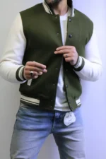 Men’s Two-Tone Bomber Jacket – Varsity Style Casual Jacket - Image 13