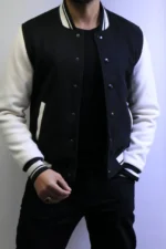 Men’s Two-Tone Bomber Jacket – Varsity Style Casual Jacket - Image 12