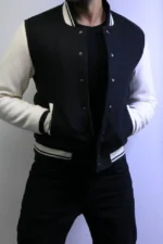 Men’s Two-Tone Bomber Jacket – Varsity Style Casual Jacket - Image 10