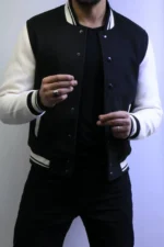 Men’s Two-Tone Bomber Jacket – Varsity Style Casual Jacket - Image 6