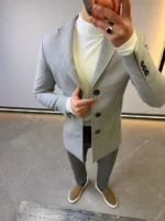 light gray Wool Coat —Premium Classic Fit , Modern Minimal Cut basic - Image 8