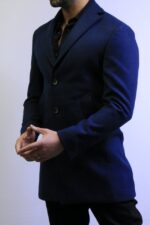 dark Blue Wool Coat —Premium Classic Fit , Modern Minimal Cut - Image 12
