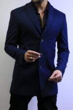dark Blue Wool Coat —Premium Classic Fit , Modern Minimal Cut - Image 11