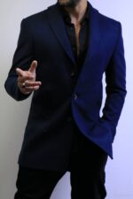 dark Blue Wool Coat —Premium Classic Fit , Modern Minimal Cut - Image 9