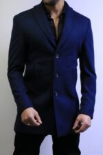 dark Blue Wool Coat —Premium Classic Fit , Modern Minimal Cut - Image 5