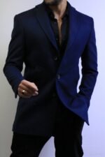dark Blue Wool Coat —Premium Classic Fit , Modern Minimal Cut - Image 10
