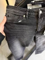 Stretch dark gray slim jeans for men , Modern Fit - Image 6