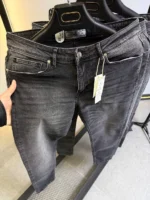 Stretch dark gray slim jeans for men , Modern Fit - Image 7