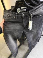 Stretch dark gray slim jeans for men , Modern Fit - Image 8