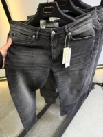 Stretch dark gray slim jeans for men , Modern Fit - Image 11