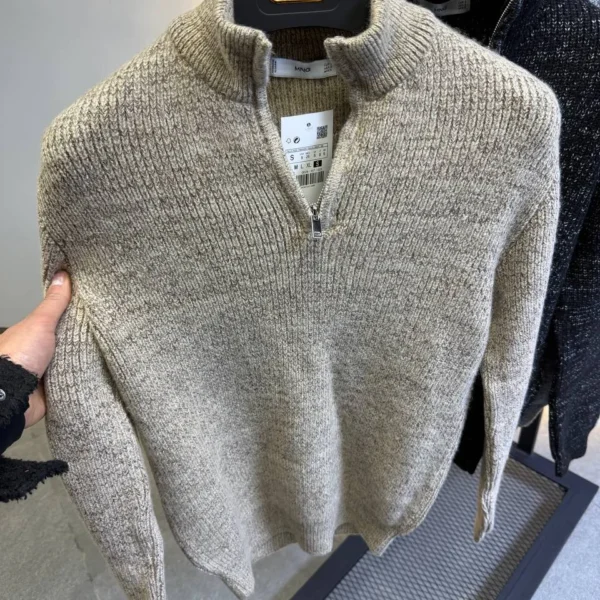 Men's Premium Quarter-Zip Knit Sweater - Smart Casual