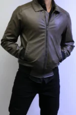 Premium Olive Leather Jacket for Men – ZAC - Image 9