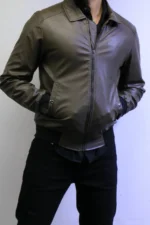 Premium Olive Leather Jacket for Men – ZAC