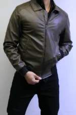 Premium Olive Leather Jacket for Men – ZAC - Image 5