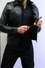 jacket leather 100% Black Leather Jacket – ZACSTORE ref 05 - Image 5