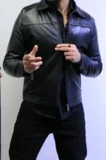 jacket leather 100% Black Leather Jacket – ZACSTORE ref 05