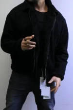 Black Shearling Jacket – Warm Winter Essential with Premium Finish - Image 5