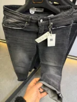 Stretch dark gray slim jeans for men , Modern Fit - Image 16