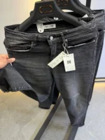 Stretch dark gray slim jeans for men , Modern Fit - Image 6