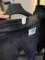 Stretch dark gray slim jeans for men , Modern Fit - Image 9