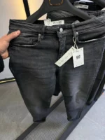 Stretch dark gray slim jeans for men , Modern Fit - Image 10