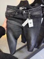 Stretch dark gray slim jeans for men , Modern Fit - Image 14