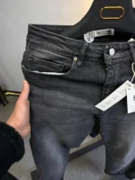 Stretch dark gray slim jeans for men , Modern Fit - Image 8