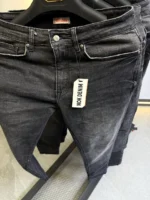 Stretch dark gray slim  jeans for men , Modern Fit - Image 7