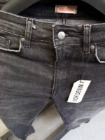 Stretch dark gray slim  jeans for men , Modern Fit - Image 5