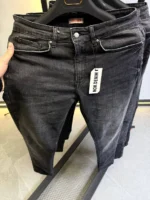 Stretch dark gray slim  jeans for men , Modern Fit - Image 2