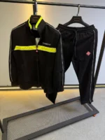 Men’s Black & Neon Yellow Tracksuit Set – Zip-Up Jacket & Jogger Pants | Streetwear Sportswear - Image 2