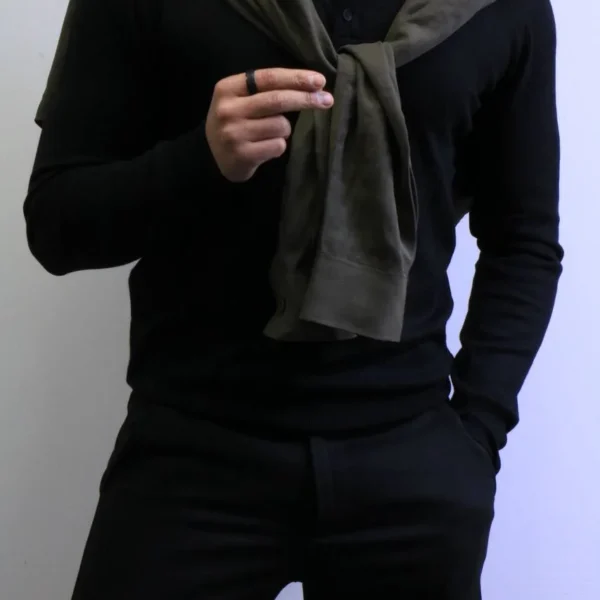 Men’s Knit Polo Shirt Long Sleeve – Slim Fit Elegant Style – ZACSTORE