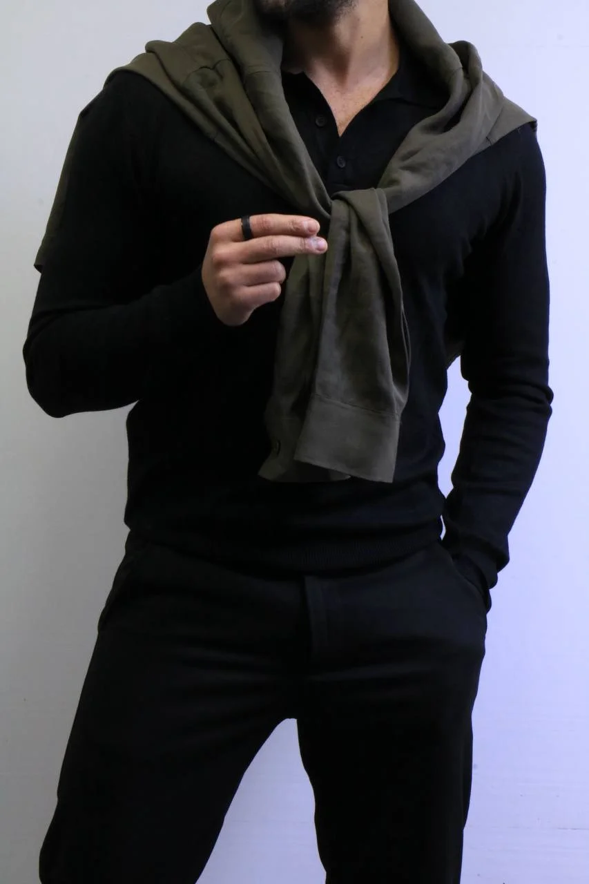 5803124141664702222 Men’s Knit Polo Shirt Long Sleeve – Slim Fit Elegant Style – ZACSTORE - Image 1