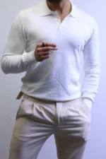 Men’s Knit Polo Shirt Long Sleeve – Slim Fit Elegant Style – ZACSTORE - Image 9