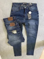 Stretch dark blue slim jeans for men , Modern Fit