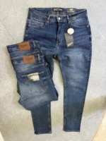 Stretch dark blue slim jeans for men , Modern Fit - Image 5