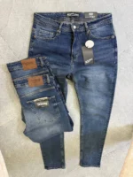 Stretch dark blue slim jeans for men , Modern Fit - Image 6