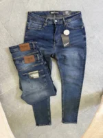 Stretch dark blue slim jeans for men , Modern Fit - Image 9