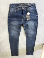 Stretch dark blue slim jeans for men , Modern Fit - Image 8