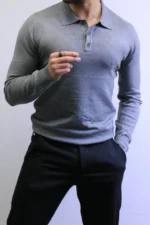 Men’s Knit Polo Shirt Long Sleeve – Slim Fit Elegant Style – ZACSTORE - Image 18