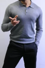 Men’s Knit Polo Shirt Long Sleeve – Slim Fit Elegant Style – ZACSTORE - Image 15