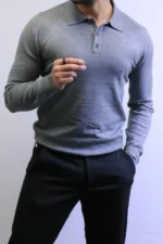 Men’s Knit Polo Shirt Long Sleeve – Slim Fit Elegant Style – ZACSTORE - Image 11