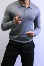 Men’s Knit Polo Shirt Long Sleeve – Slim Fit Elegant Style – ZACSTORE - Image 6