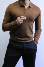 Men’s Knit Polo Shirt Long Sleeve – Slim Fit Elegant Style – ZACSTORE - Image 7