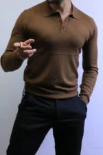 Men’s Knit Polo Shirt Long Sleeve – Slim Fit Elegant Style – ZACSTORE - Image 3