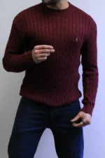Men’s Winter Knit Sweater – Slim Fit Crew Neck - Image 37