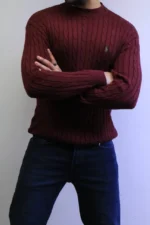 Men’s Winter Knit Sweater – Slim Fit Crew Neck - Image 2